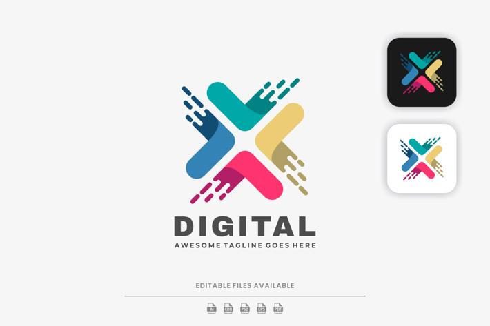 Abstract Digital Color Logo