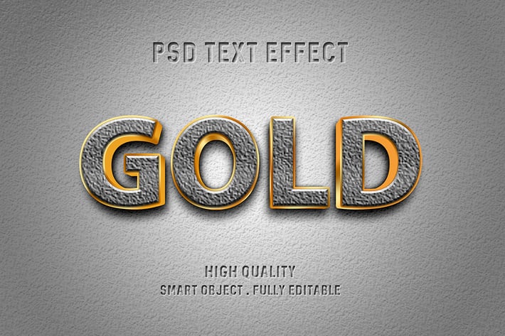 Gold on concrete text effect