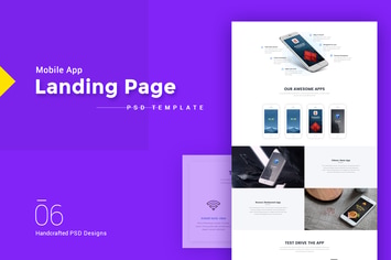 Mobile App Landing Page PSD Template