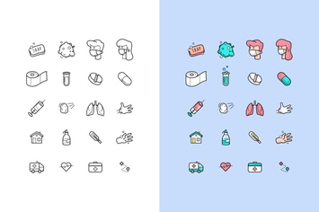 vector medical icons about coronavirus (COVID-19)