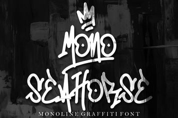 Mono Seahorse - One line Graffiti Font