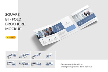 Square Bifold Brochure Mockup