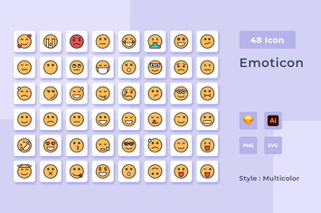 Emoticon Multicolor Style Icon Pack