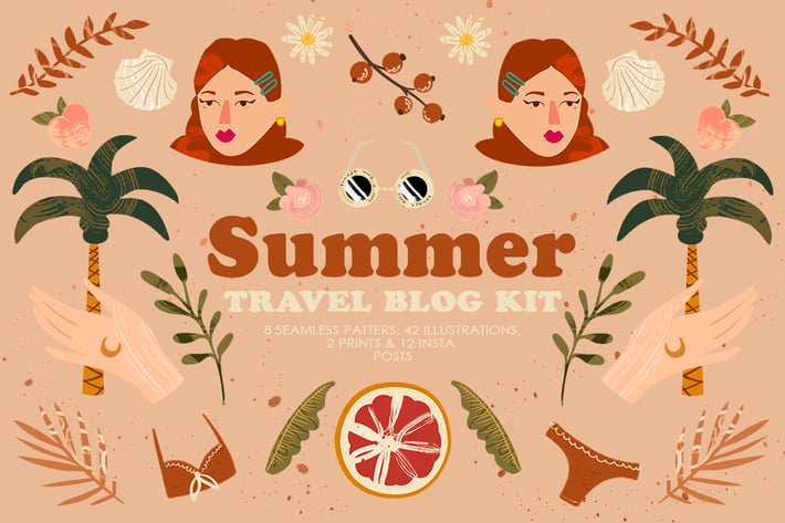 Summer Travel Clipart Kit
