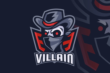 Villain Skull Bandit Mascot Logo Design