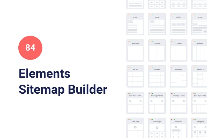 84 Sitemap Elements for PowerPoint