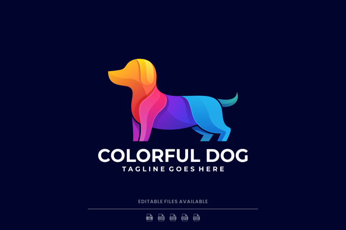 Dog Gradient Colorful Logo