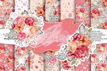 Sunset digital paper pack