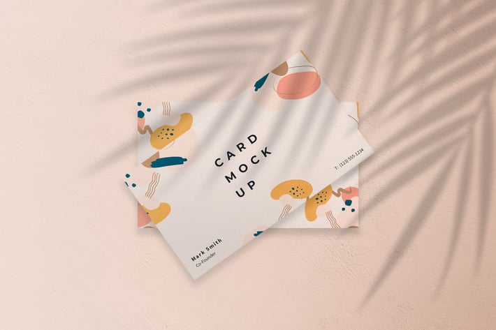 Business Card Mockup with Shadow Overlay Template