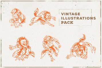 Vintage Warewolf Illustration Pack