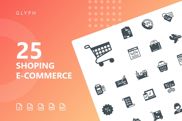Shopping E-Commerce Glyph Icons