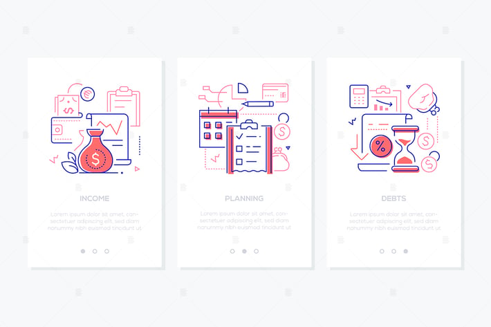 Budget - line design style web banners