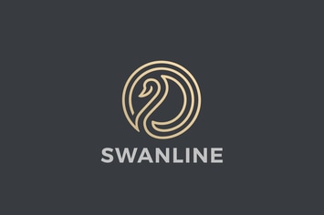 Logo Swan Luxury abstract Circle shape Linear