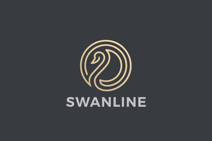 Logo Swan Luxury abstract Circle shape Linear