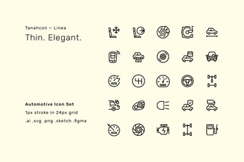 Automotive Icon Set - Linea