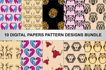  DIGITAL PAPERS PATTERN DESIGNS BUNDLE
