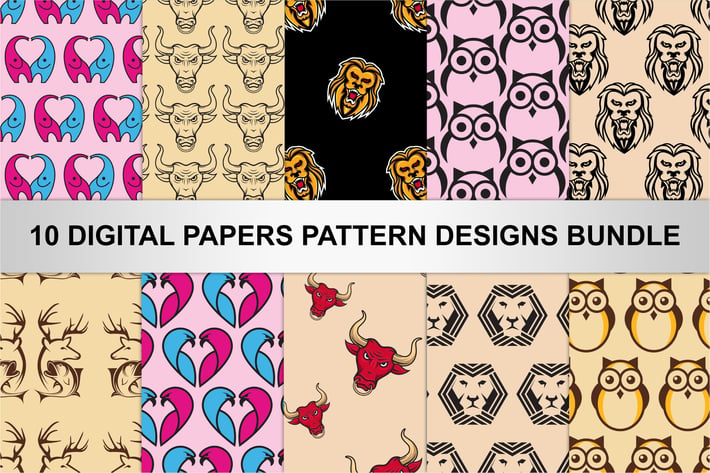  DIGITAL PAPERS PATTERN DESIGNS BUNDLE