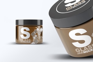 Cosmetics Glass Jar Mock-Up