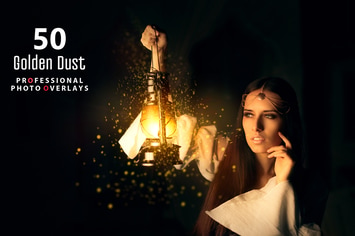 50 Golden Dust Photo Overlays