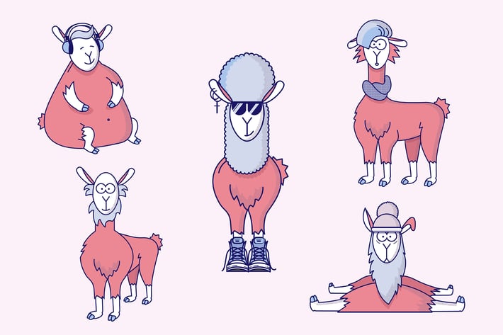 Cool Llamas Clipart