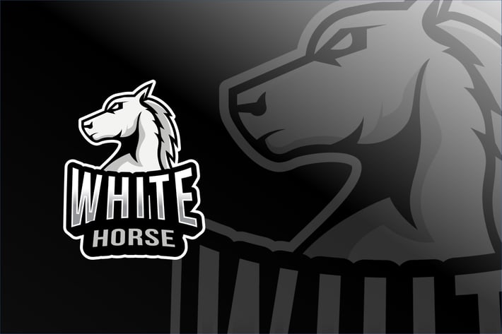 White Horse Esport Logo Template