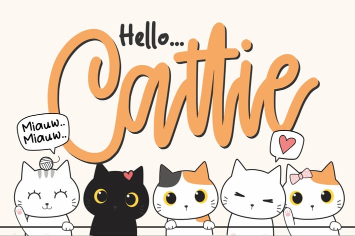 Cattie a Cute Script Font