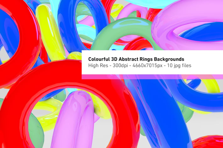 Colourful 3D Abstract Rings Background