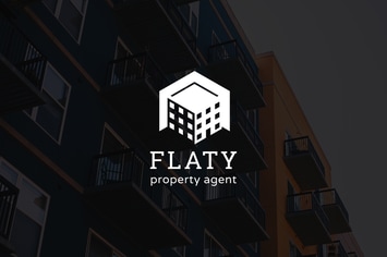 Flaty : Negative Space Property Logo