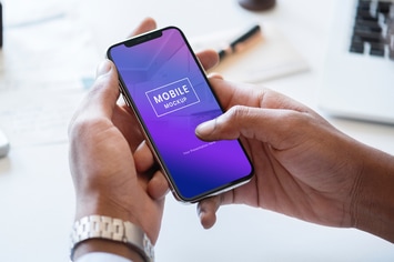 Mobile with Hand Mockups