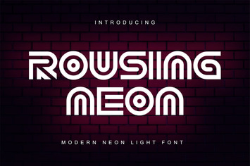 Rousing Neon | Modern Neon Light Font