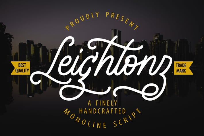 Leightonz | A Finely Handcrafted Monoline Script