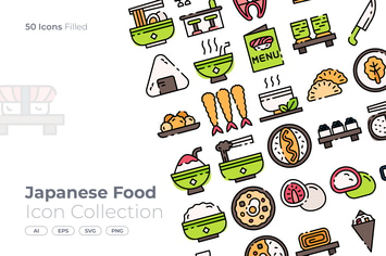Japanese Food Filled Icon
