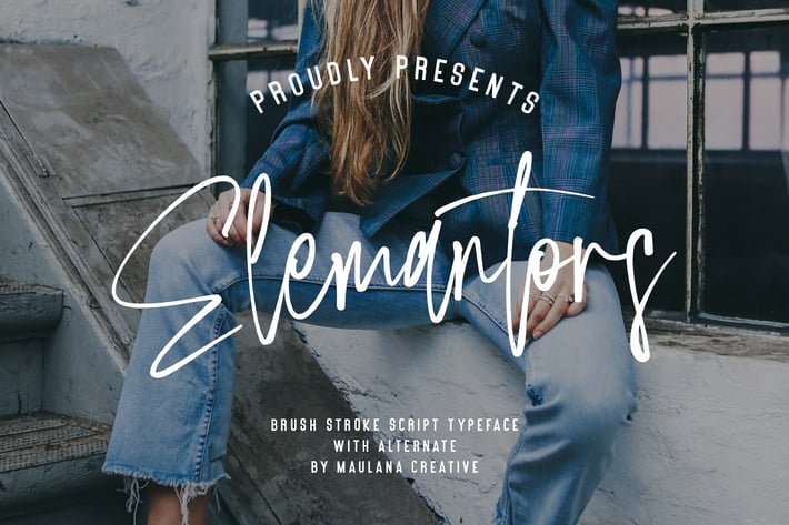 Elemantors Brush Stroke Script Typeface Alternate