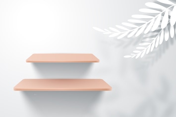 Shelves on a white wall - scene generator