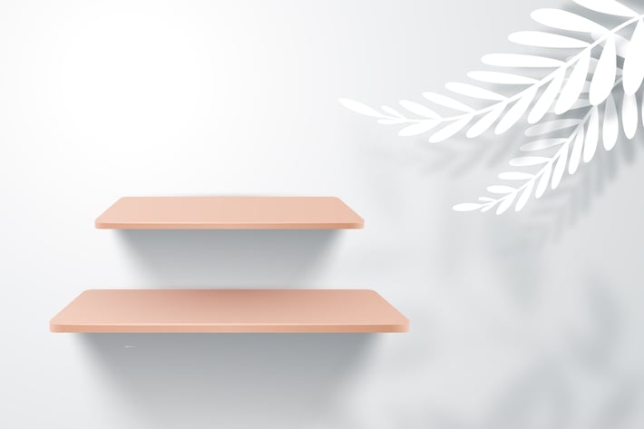 Shelves on a white wall - scene generator