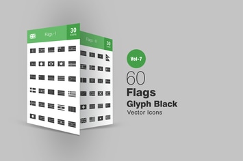 60 Flags Glyph Icons