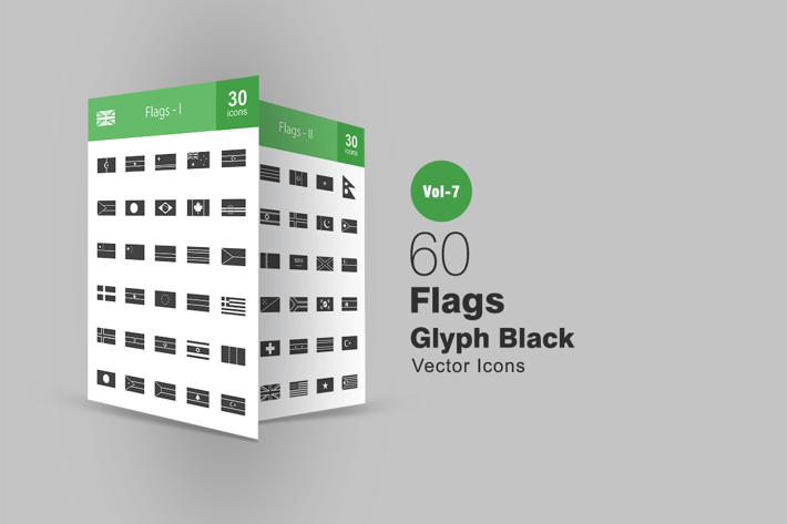 60 Flags Glyph Icons