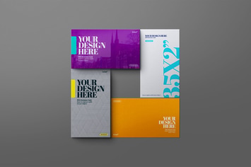 Business Card Mockup 3.5 x 2 Portrait Landscape