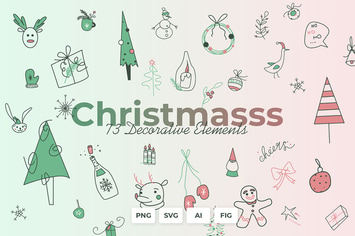 Christmasss - Decor elements, Cards