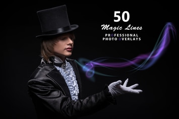 50 Magic Lines Photo Overlays