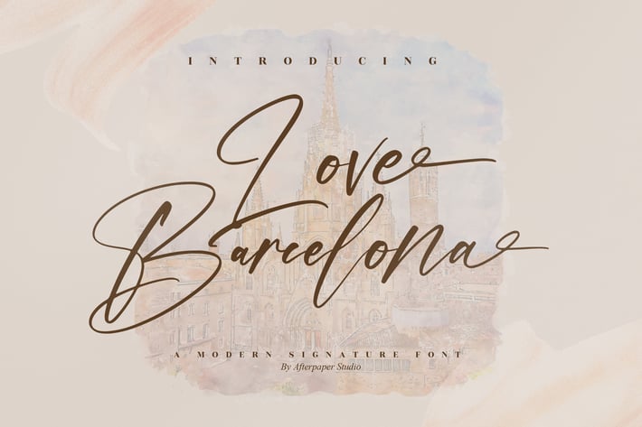 Love Barcelona Modern Signature Font