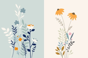 Set of floral background