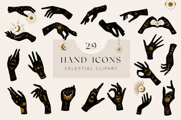 Hands Icon Clipart Set 