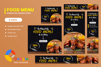 Food Google Adwords HTML5 Banner Ads GWD