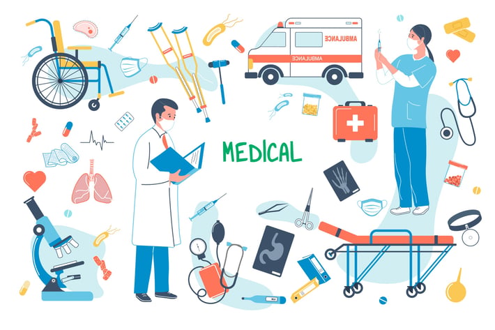 Medical Concept Isolated Elements Set