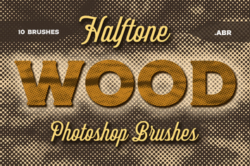 10 Halftone Wood Texture Brushes