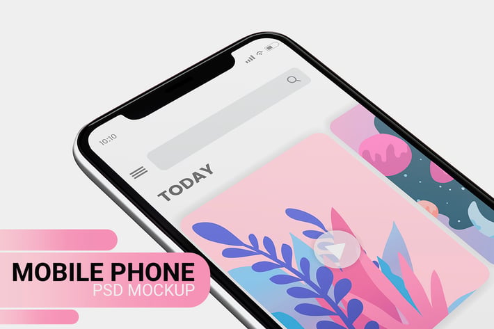 Mobile phone screen mockup design