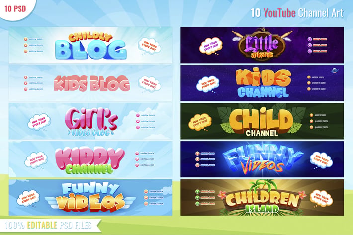 Child Channel - 10 Youtube Banners