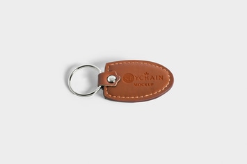 Leather Keychain Branding Mockups