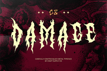  Damage – Black Metal Font
